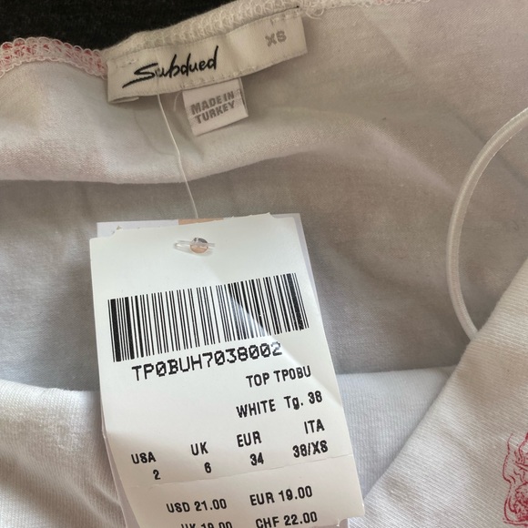 Brand new with tags white and pink dragon spaghetti strap - Picture 2 of 2